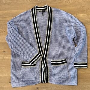 NWOT Maje Cozy Knit Cardigan with Striped Trim